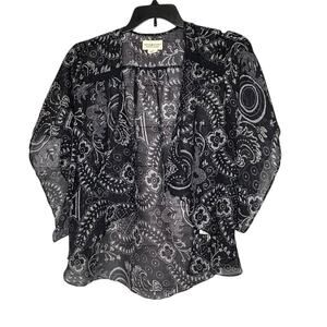 Denim & Supply Ralph Lauren Navy & White Bandana Print Kimono Size Medium